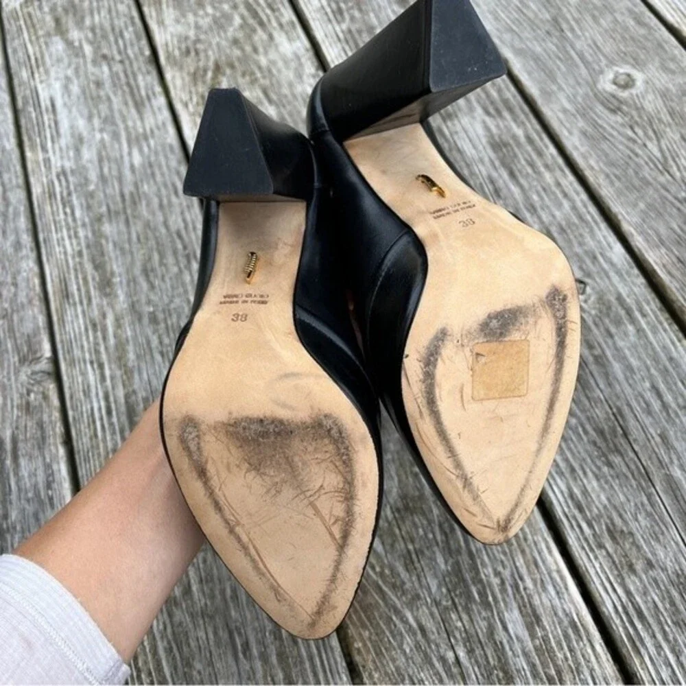 Maiyet Cecile Leather Ankle Strap Heels in Black 38